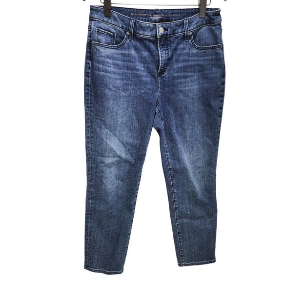 Chico's So Slimming Girlfriend Crops Jeans Women's‎ Size 10 Blue Medium Wash - Picture 10 of 10